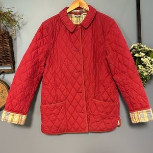 L.L. Bean Red Quilted Utility Jacket
